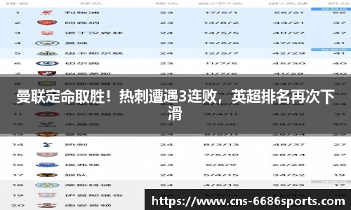 曼联定命取胜!热刺遭遇3连败,英超排名再次下滑